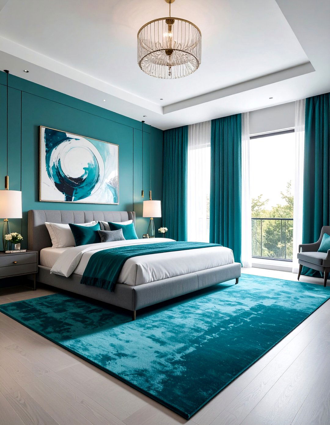 Modern teal master bedroom - 30 contemporary teal bedroom ideas