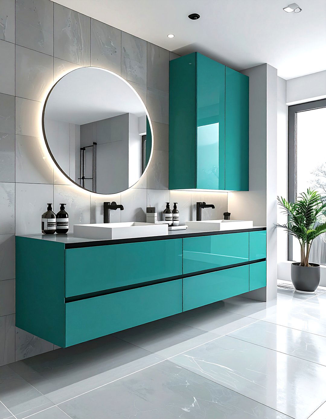 Modern turquoise vanity bathroom - 30 turquoise bathroom ideas