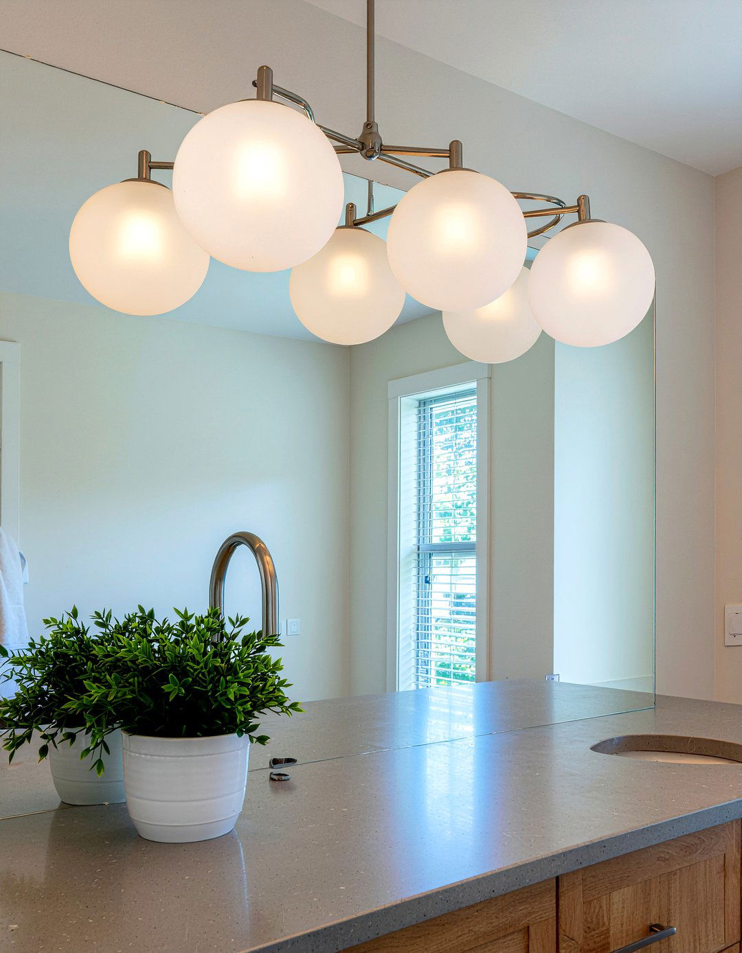 Modern vanity light fixture - 30 bathroom easy update ideas