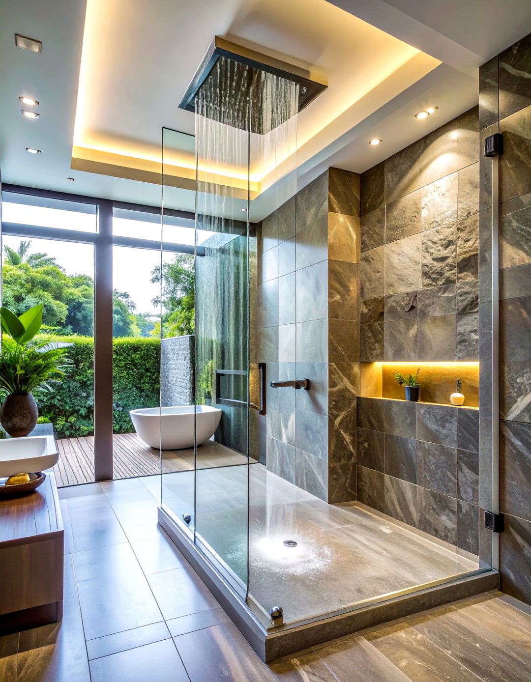 Modern walk in shower - 30 dramatic bathroom ideas