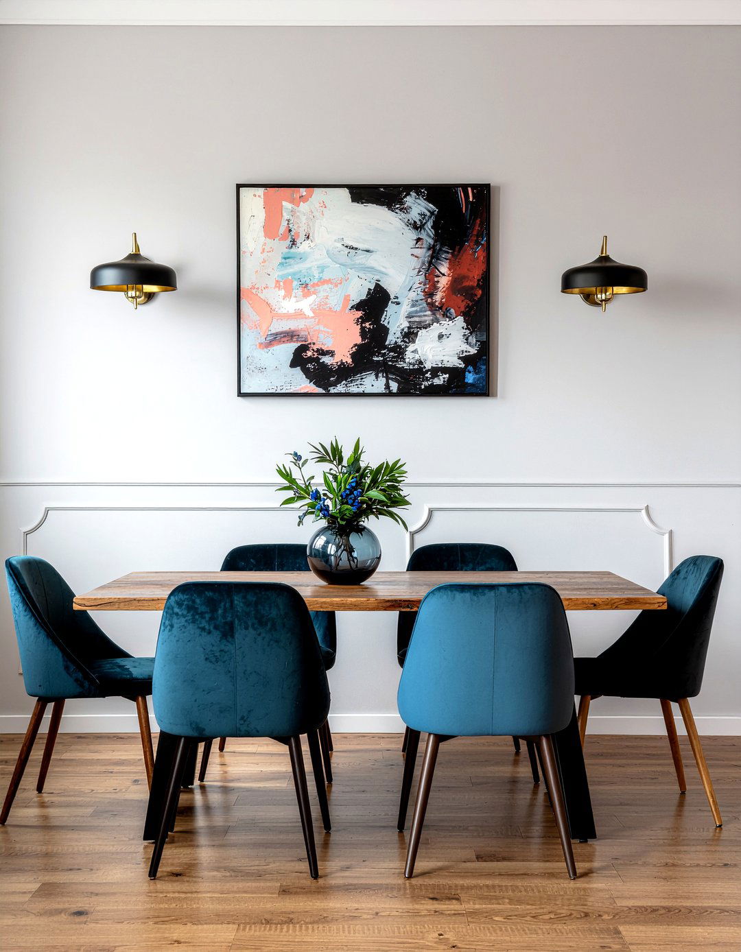 Modern wall sconces for dining room - 30 easy dining room makeover ideas