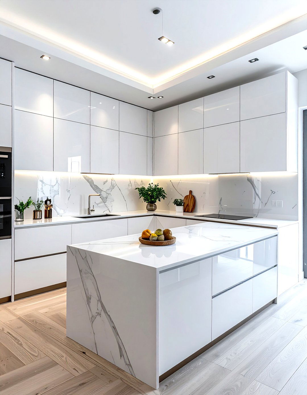 Modern white G shaped kitchen - 30 G-shaped kitchen ideas