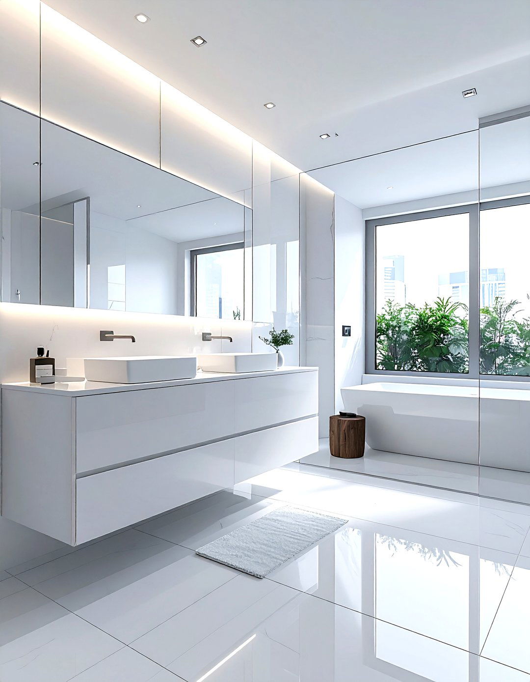 Modern white bathroom - 30 white bathroom decor ideas