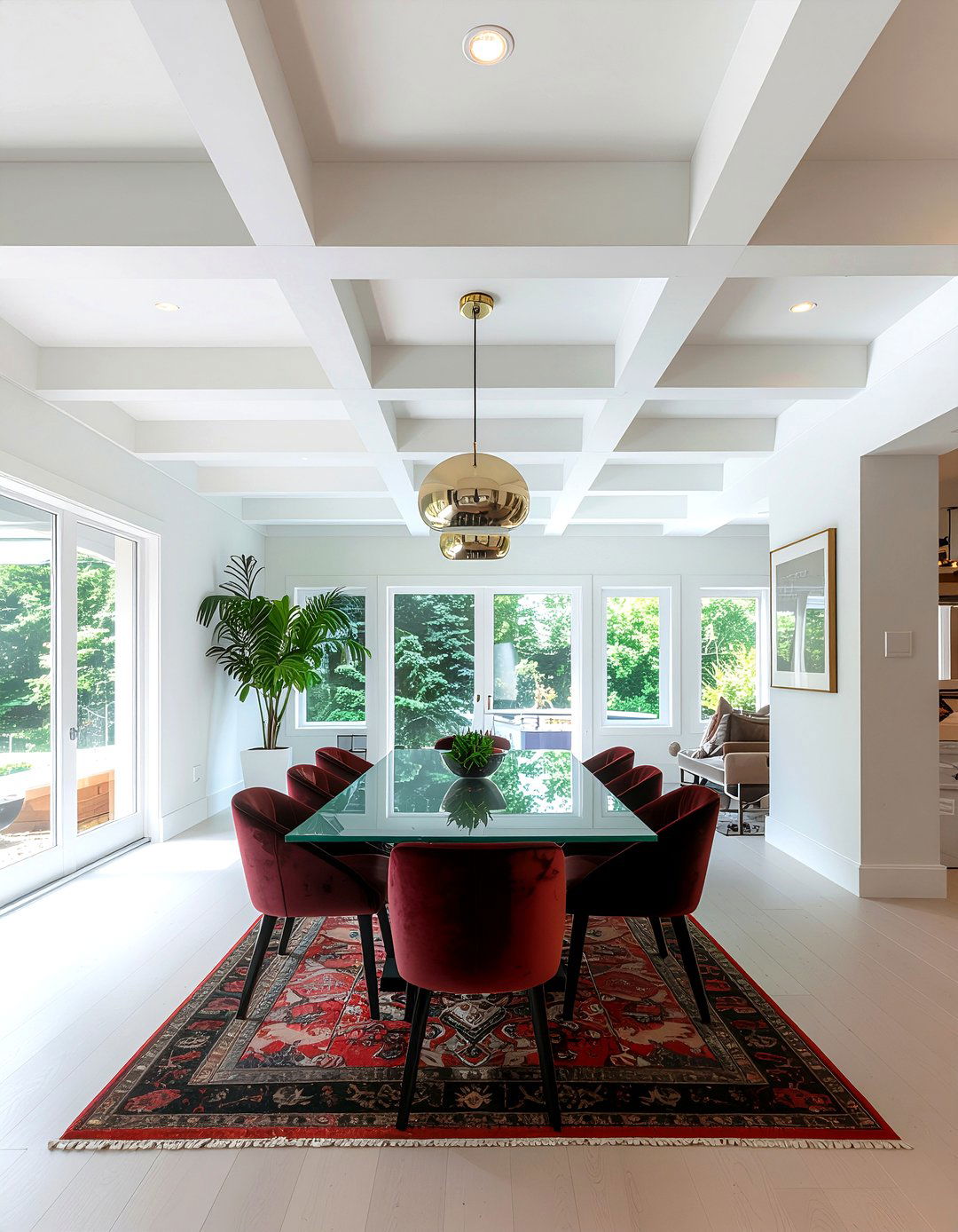Modern white beamed ceiling - 30 dining room beamed ceiling ideas
