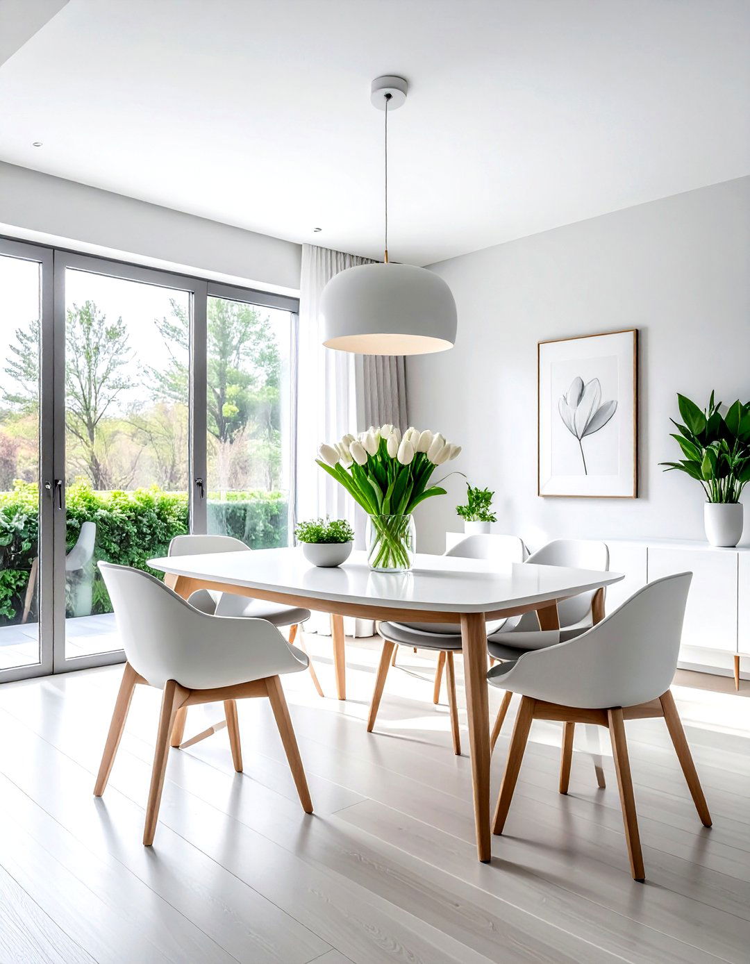 Modern white dining room - 30 dining room paint ideas