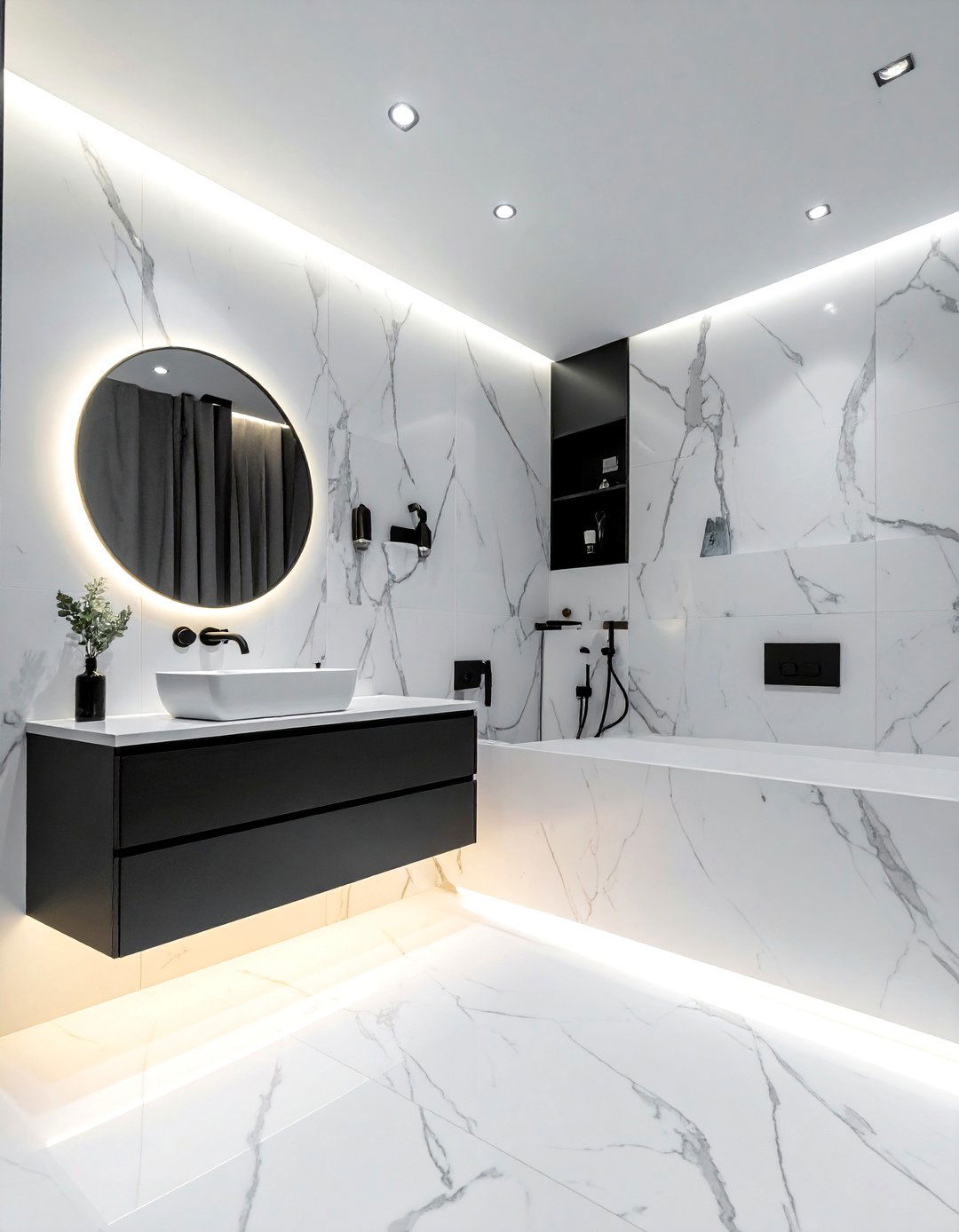Modern white marble bathroom - 30 white marble bathroom ideas