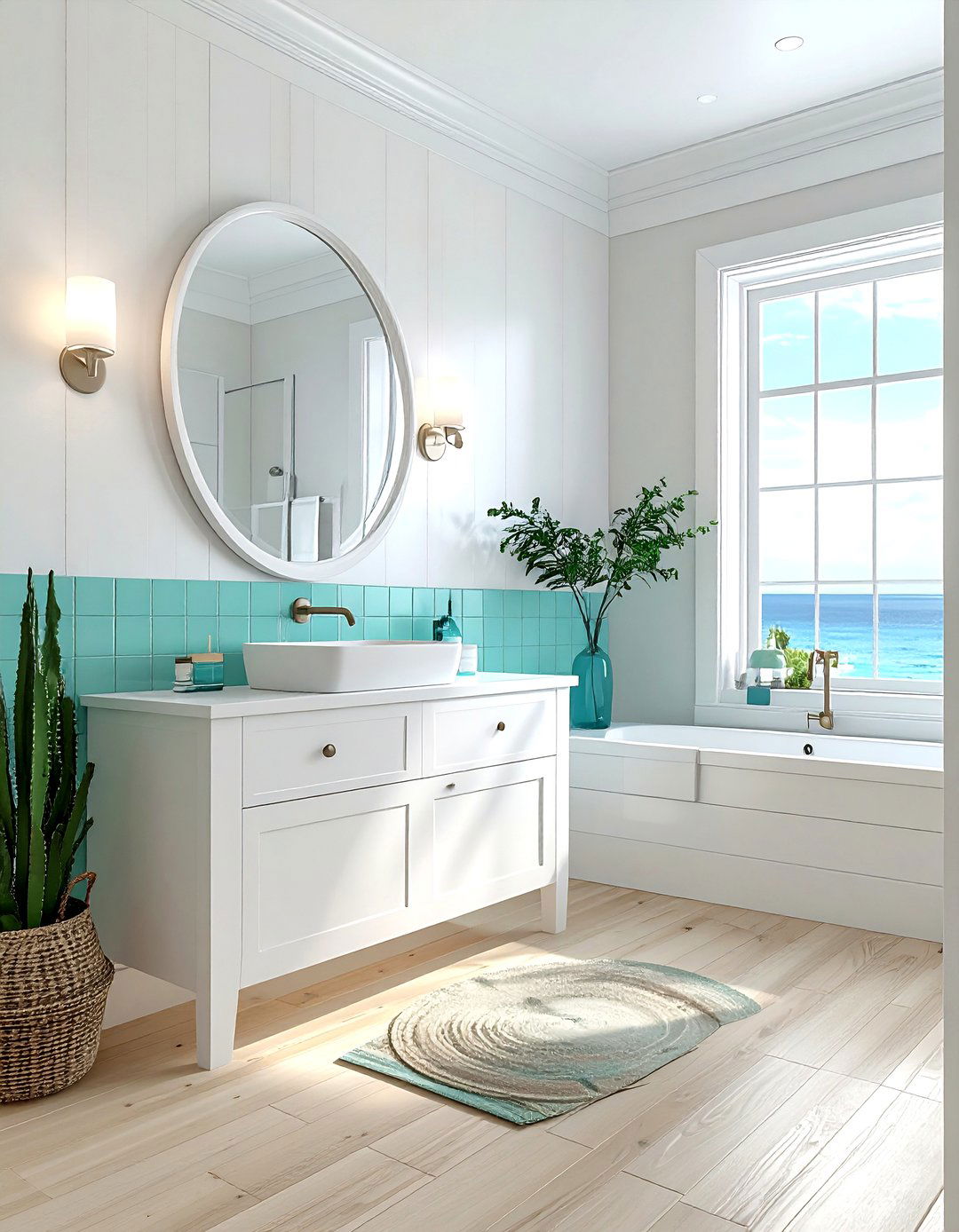 Modern white oval mirror - 30 oval bathroom mirror ideas