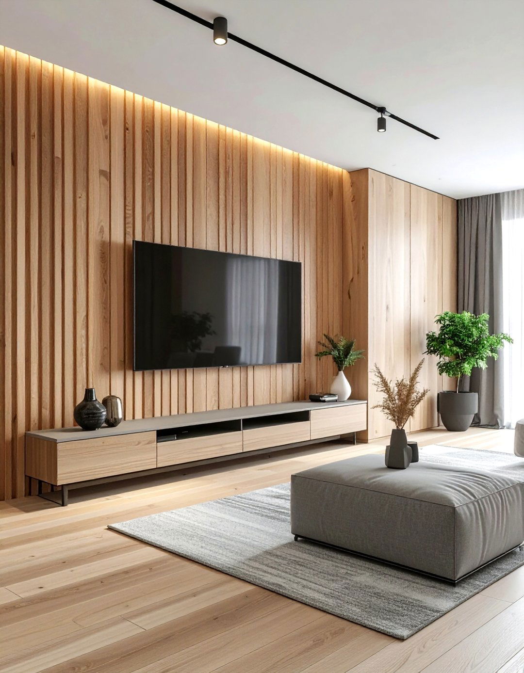 Modern wood slat wall - 30 light wood decor ideas