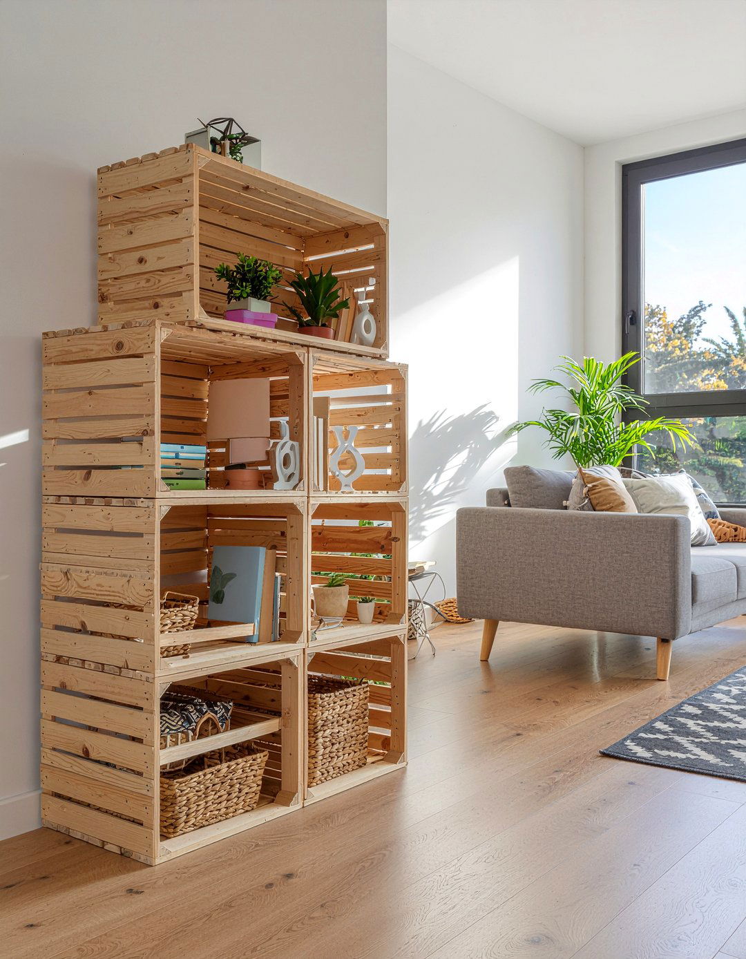 Modular Pine Cubby System - 30 living room pine furniture ideas