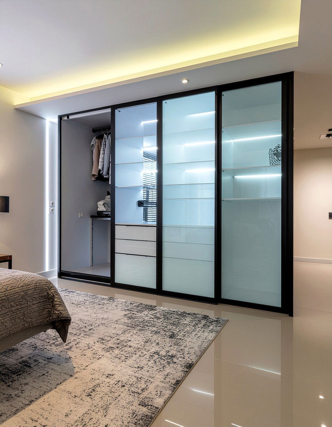 Modular Wardrobe With Glass Doors - 30 bedroom modular furniture ideas