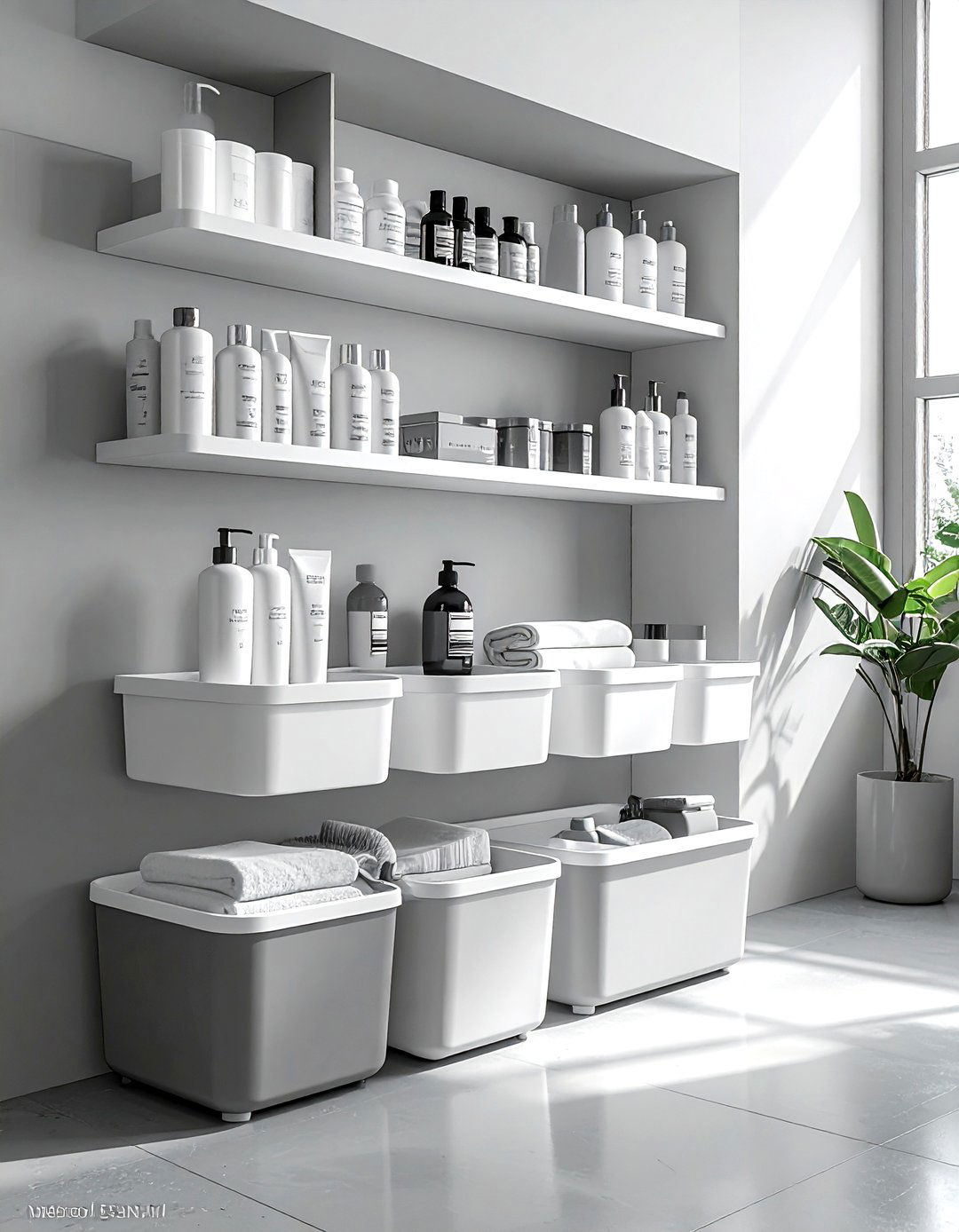 Modular plastic bins - 30 bathroom drawer organization ideas