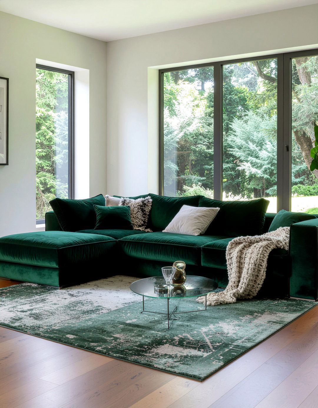 Modular velvet pit sofa - 30 living room pit sofa ideas