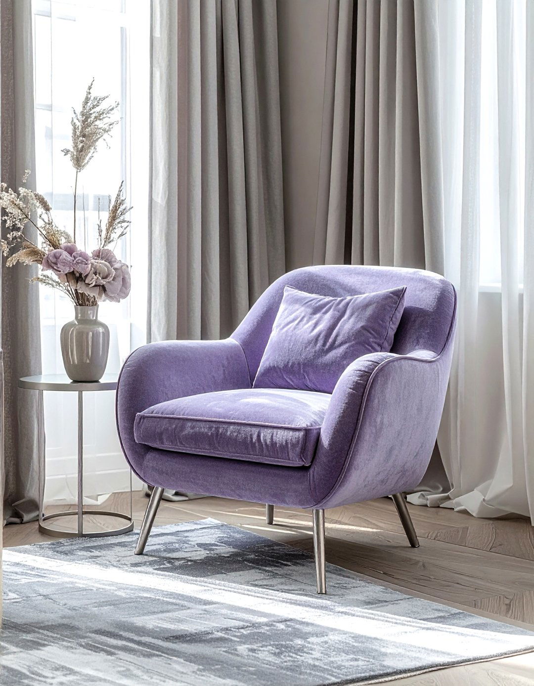 Mohair and linen armchair - 30 decor texture mixing ideas