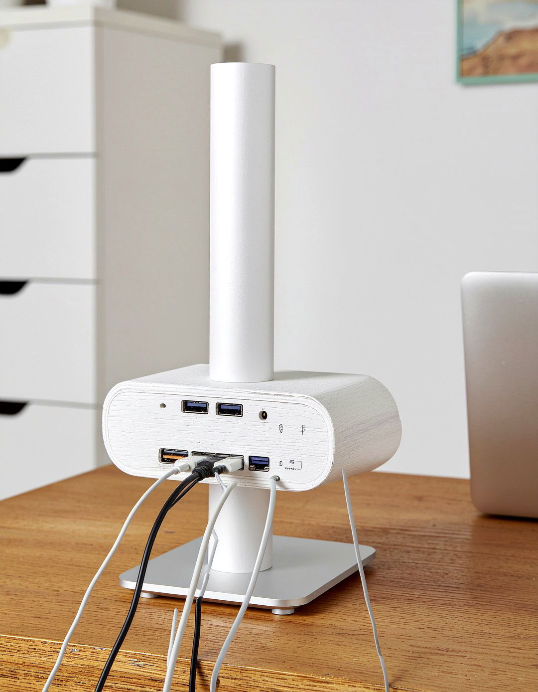 Monitor stand with hub - 30 bedroom cable organizers