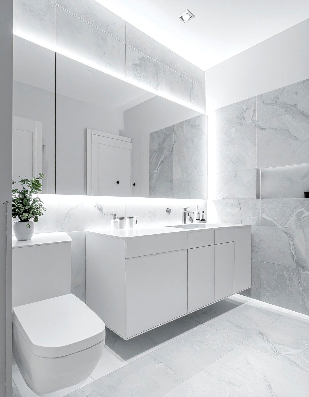 Monochromatic Bathroom - 30 airy bathroom ideas