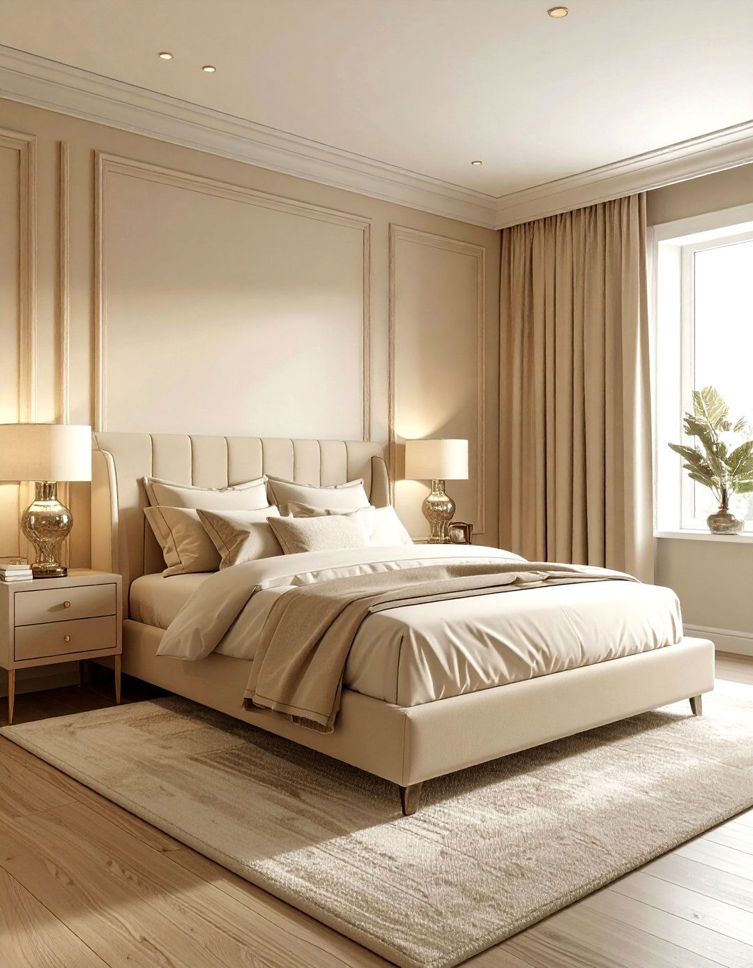 Monochromatic Beige Bedroom - 30 minimalist beige bedroom ideas
