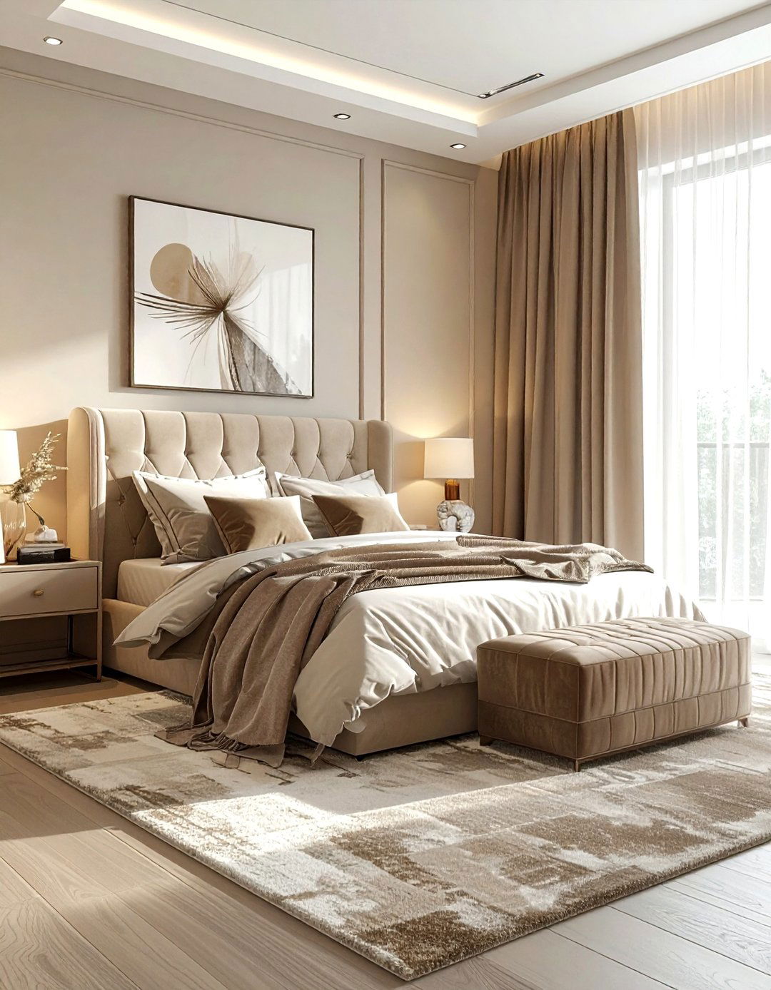 Monochromatic Beige Bedroom - 30 scandinavian beige bedroom ideas