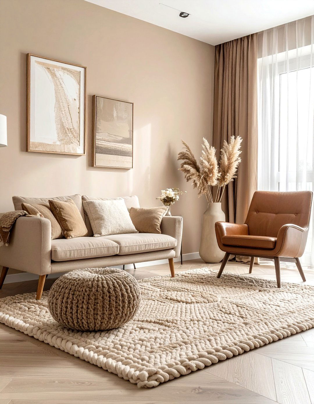 Monochromatic Beige Living Room - 30 beige living room design ideas