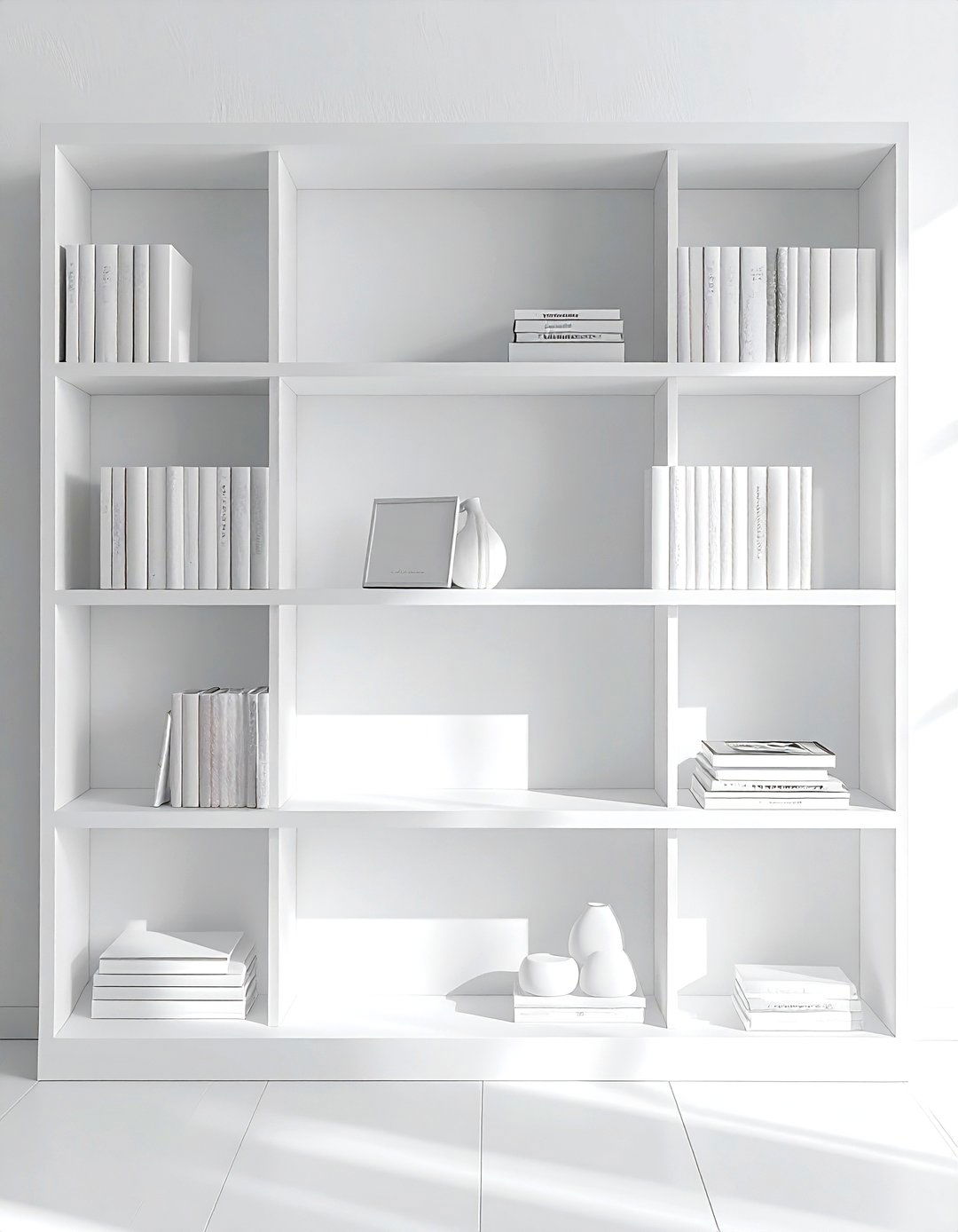 Monochromatic Book Display - 30 living room book displays