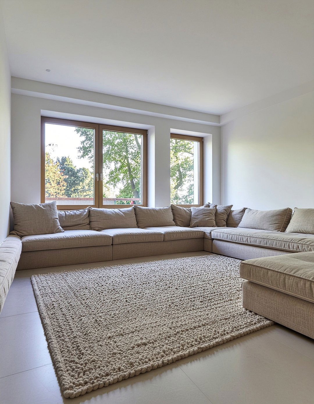 Monochromatic Conversation Pit - 30 living room conversation pit ideas