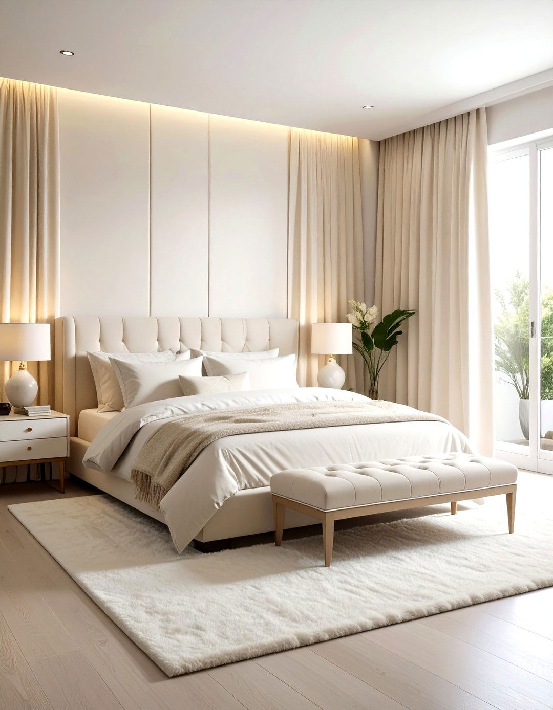 Monochromatic Cream Bedroom - 30 modern cream bedroom ideas
