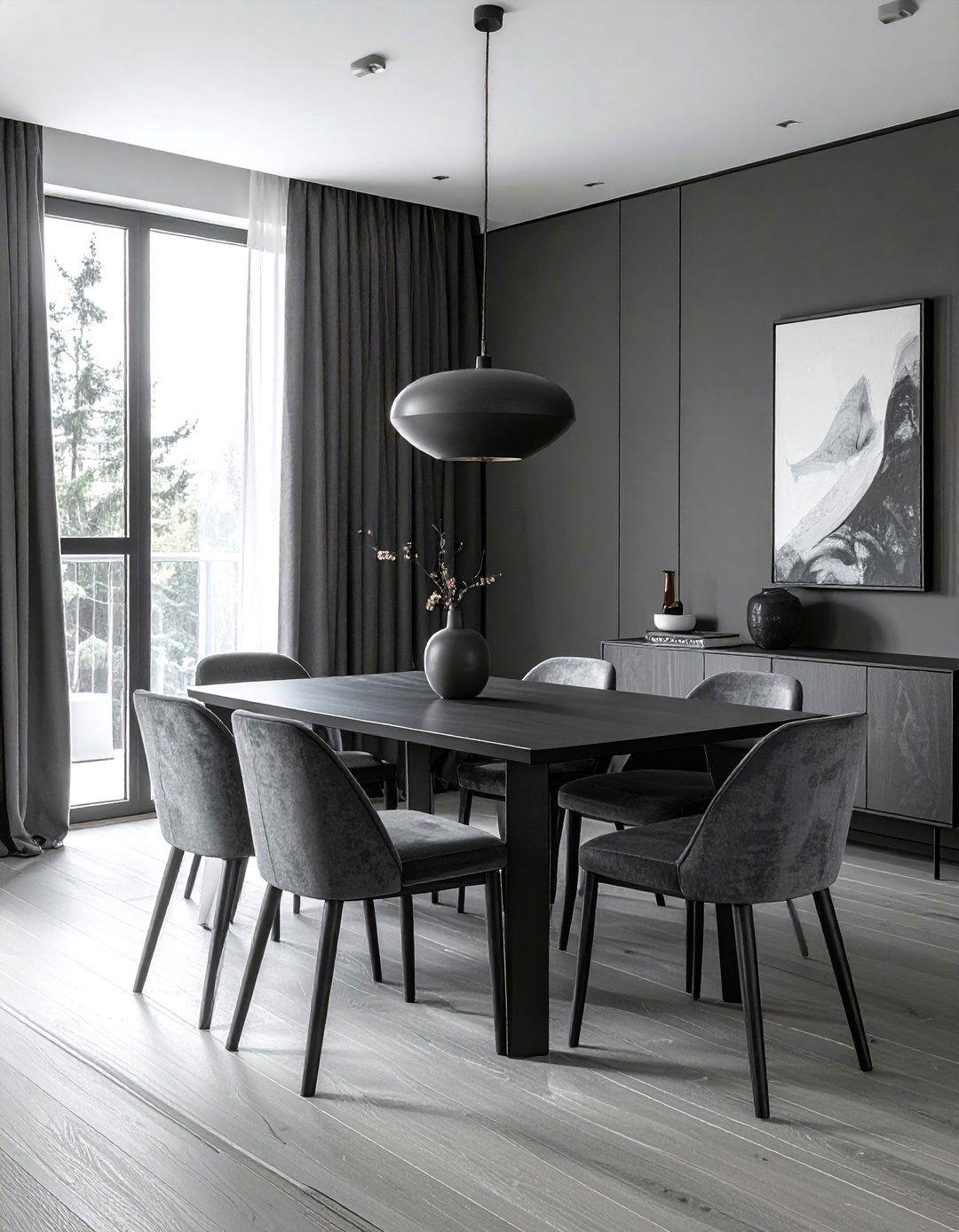 Monochromatic Dining Room - 30 streamlined dining room ideas