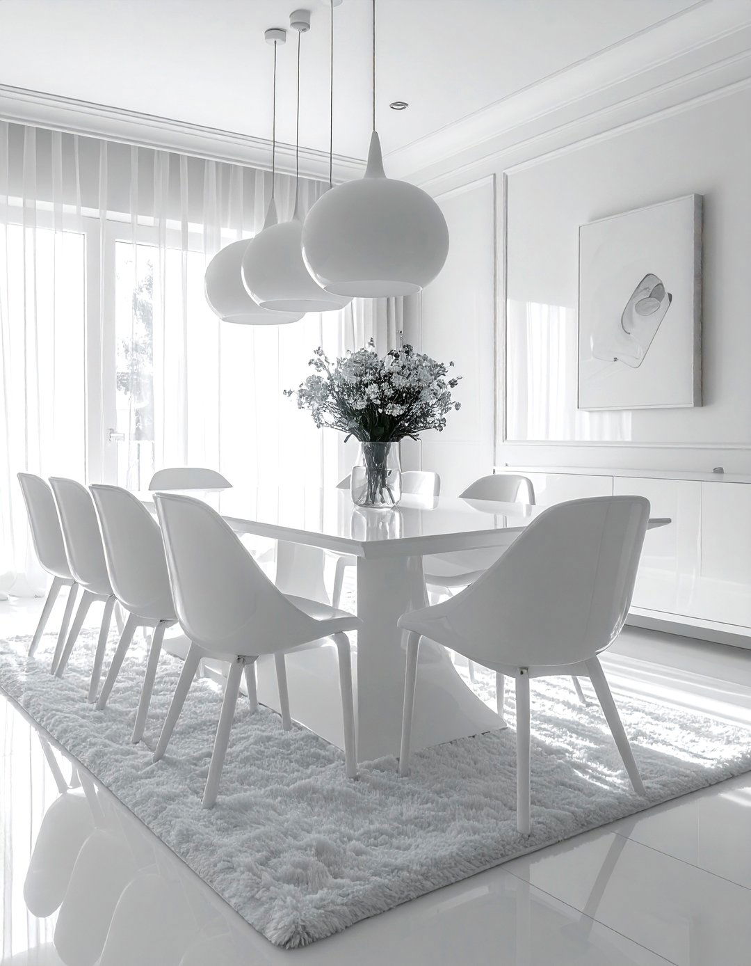 Monochromatic Dining Room - 30 airy dining room ideas