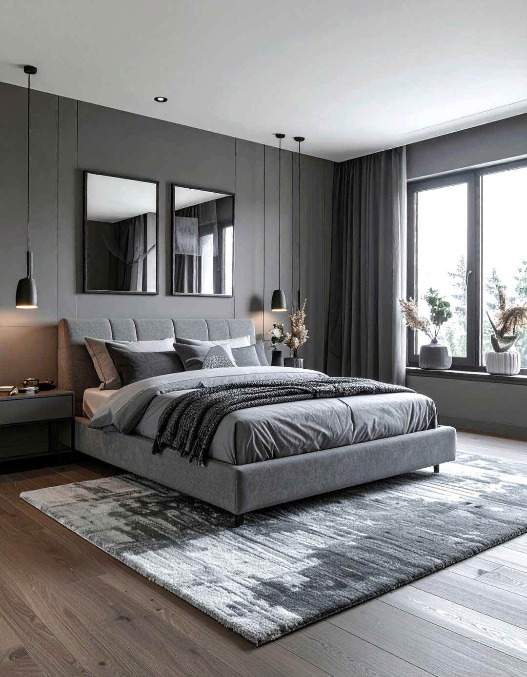 Monochromatic Gray Bedroom - 30 gray bedroom accessories ideas