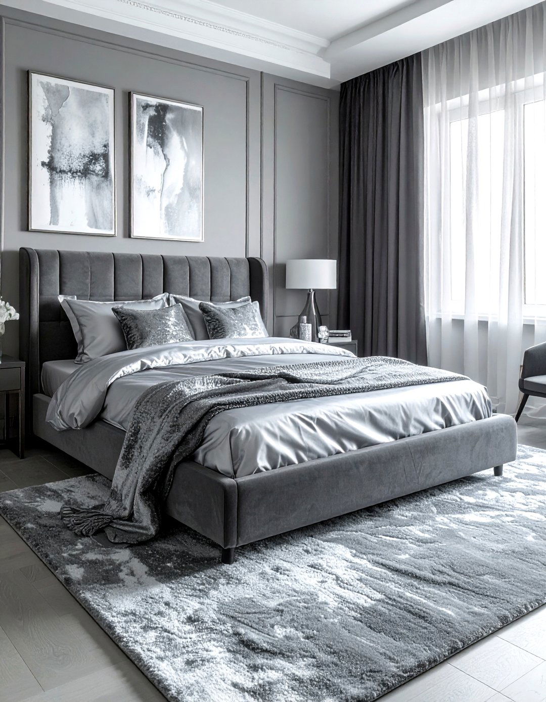 Monochromatic Gray Bedroom - 30 elegant bedroom ideas