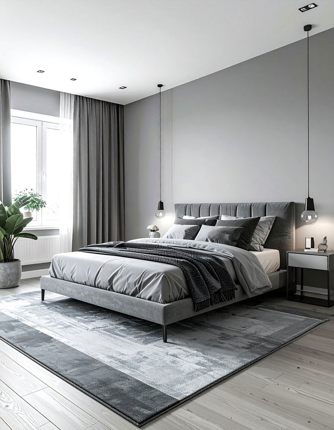 Monochromatic Gray Scandinavian Bedroom - 30 scandinavian gray bedroom ideas