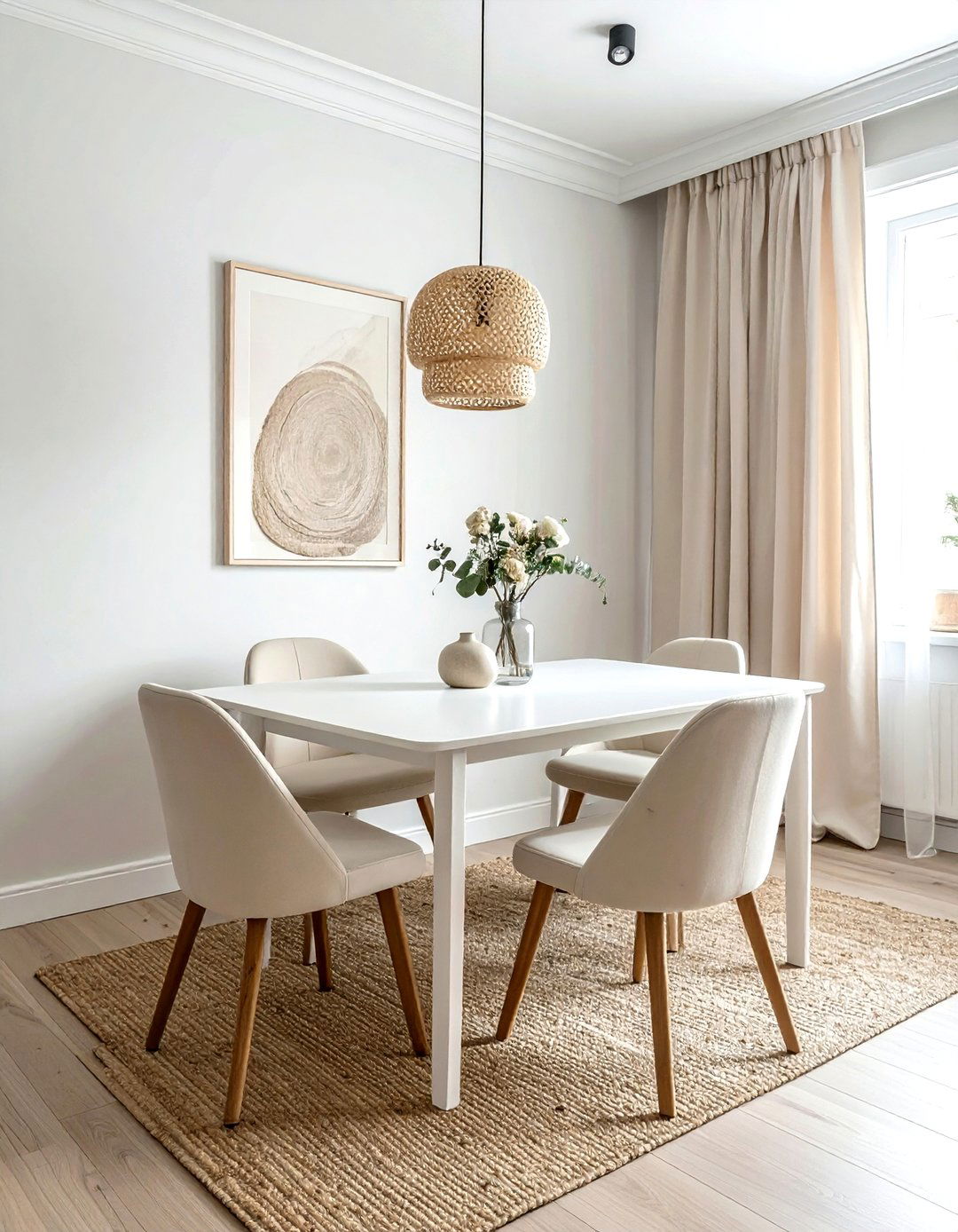 Monochromatic Neutral Palette - 30 tiny dining room ideas