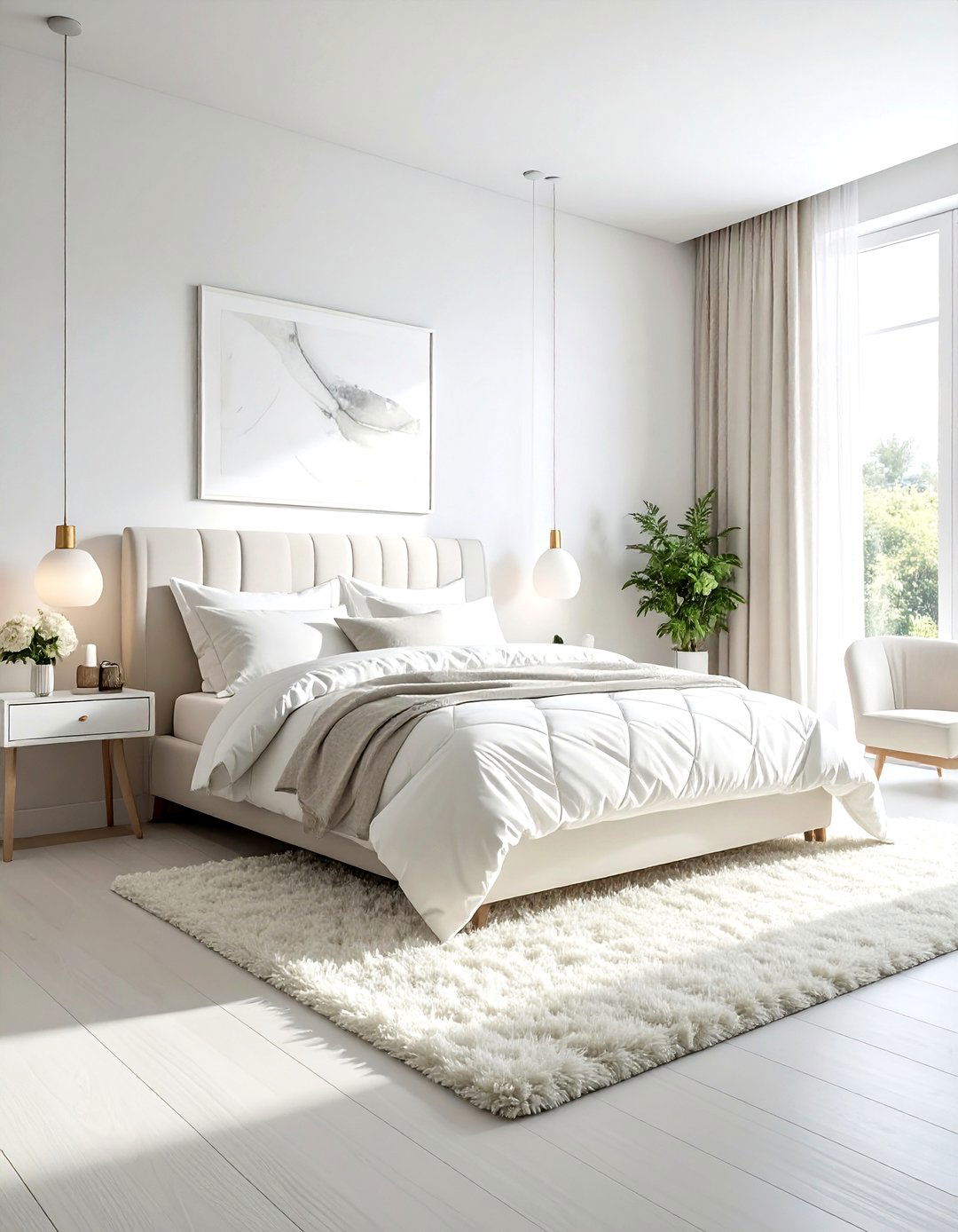 Monochromatic White Bedroom - 30 bright white bedroom ideas