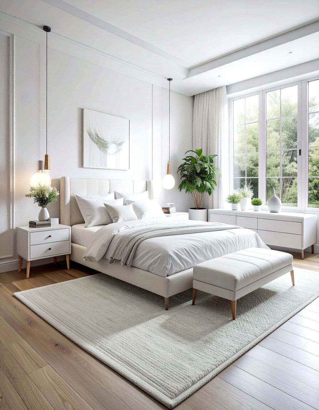 Monochromatic White Bedroom - 30 contemporary white bedroom ideas