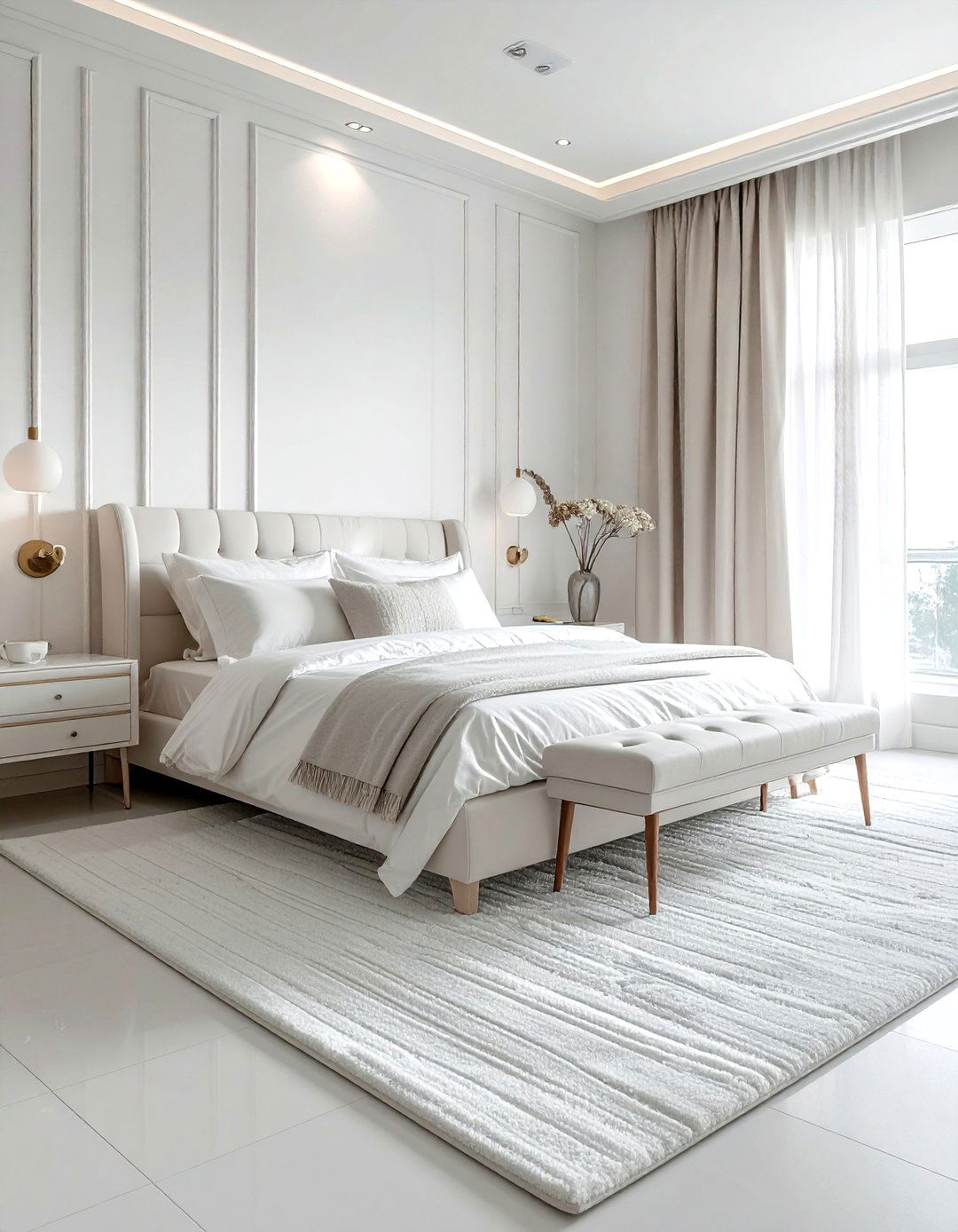 Monochromatic White Bedroom - 30 white bedroom decor ideas