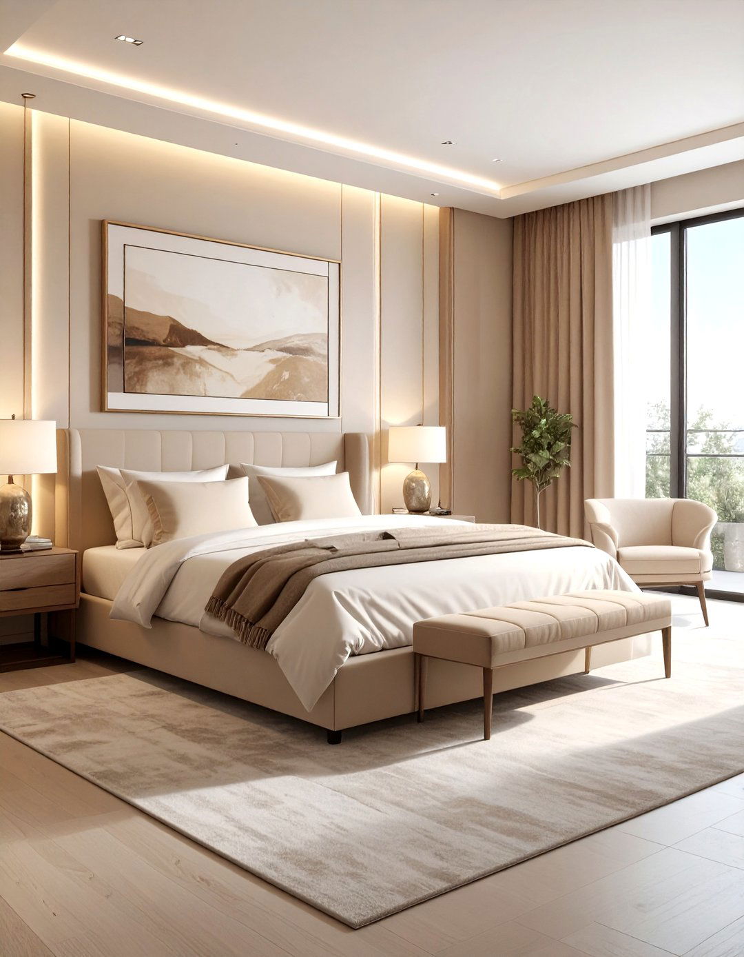 Monochromatic beige bedroom - 30 contemporary beige bedroom ideas