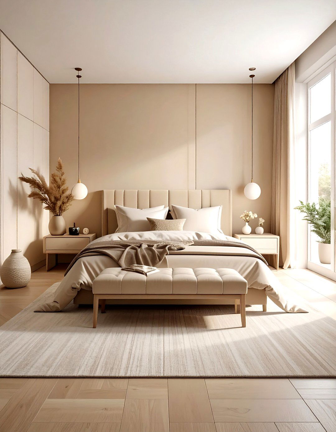 Monochromatic beige bedroom - 30 modern beige bedroom ideas