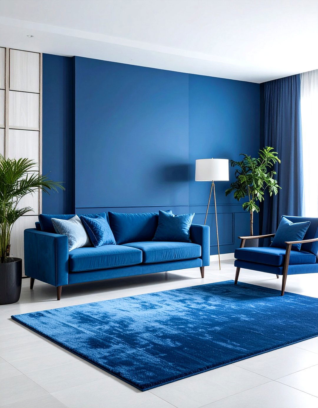 Monochromatic blue living room - 30 blue living room ideas