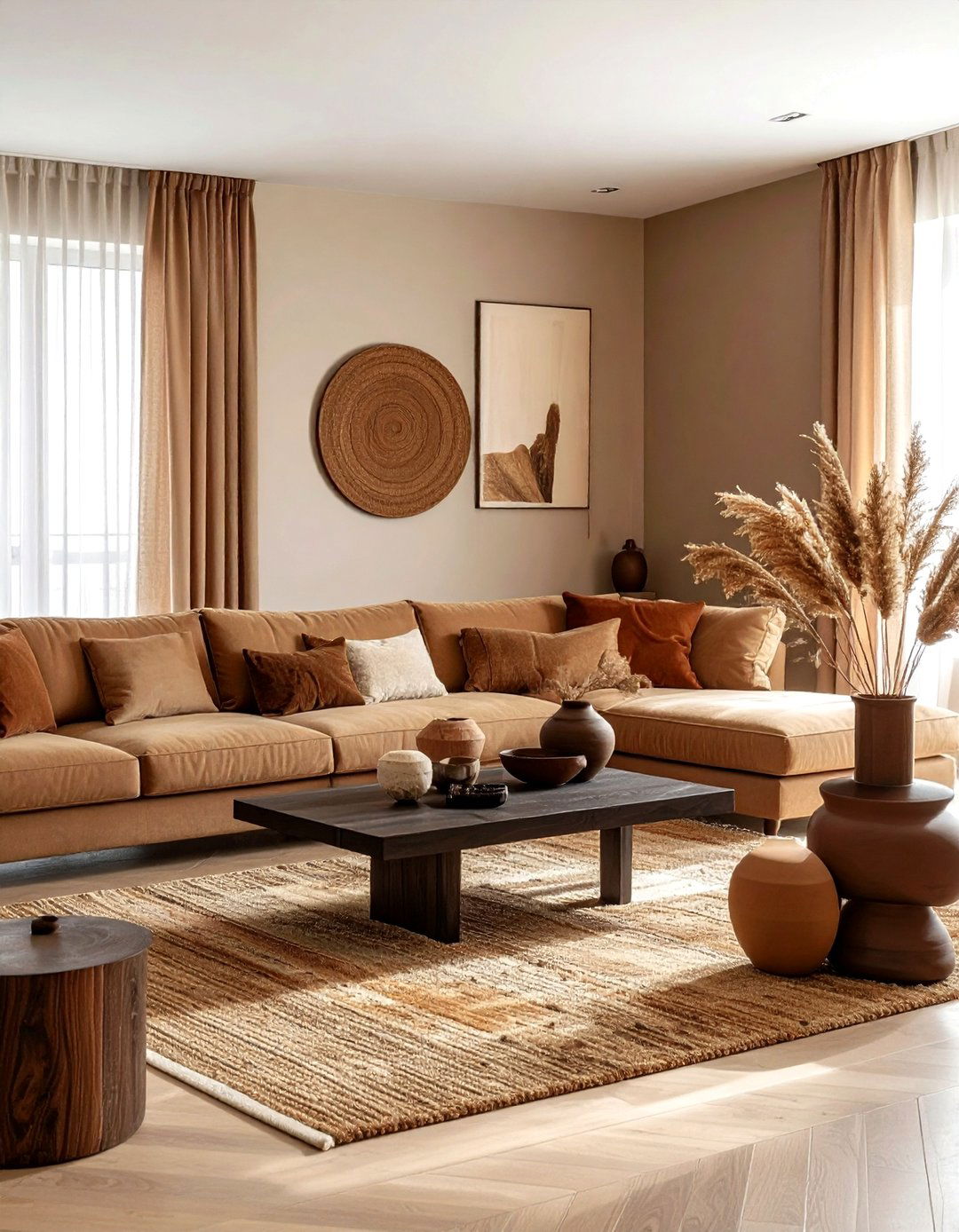 Monochromatic brown living room - 30 brown living room ideas