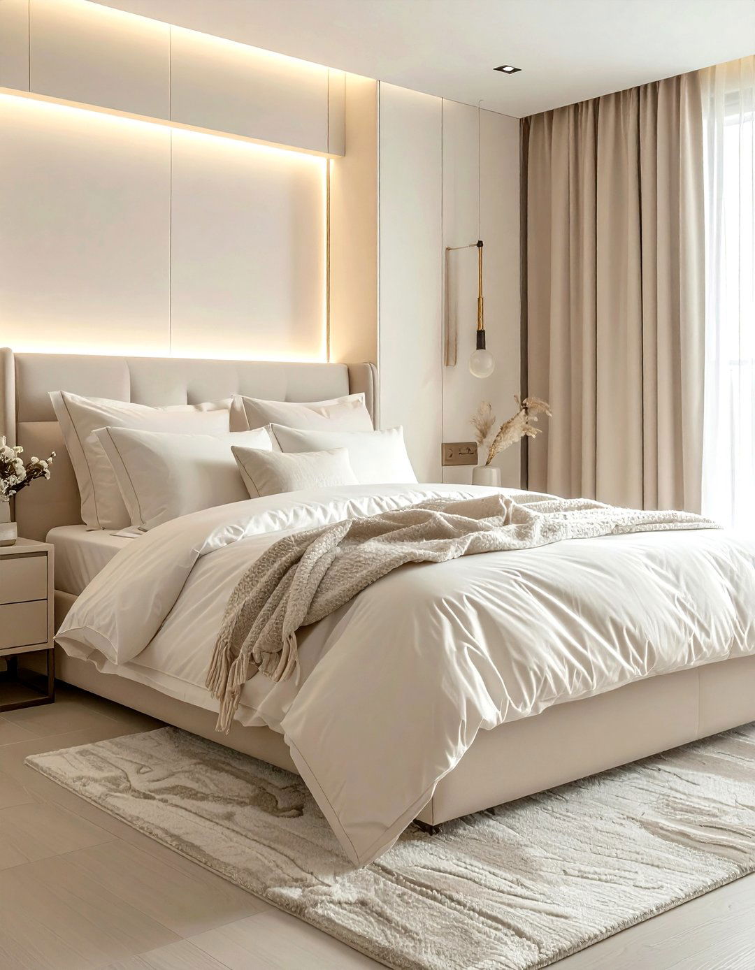 Monochromatic cream bedroom - 30 contemporary cream bedroom ideas