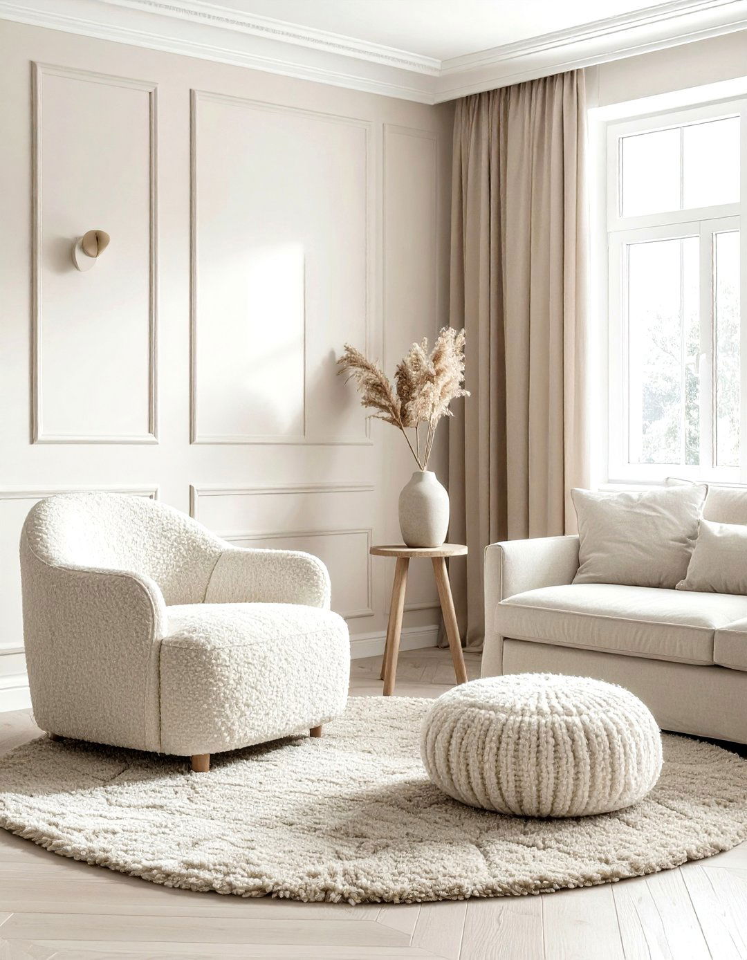 Monochromatic cream living room textures - 30 cream living room design ideas