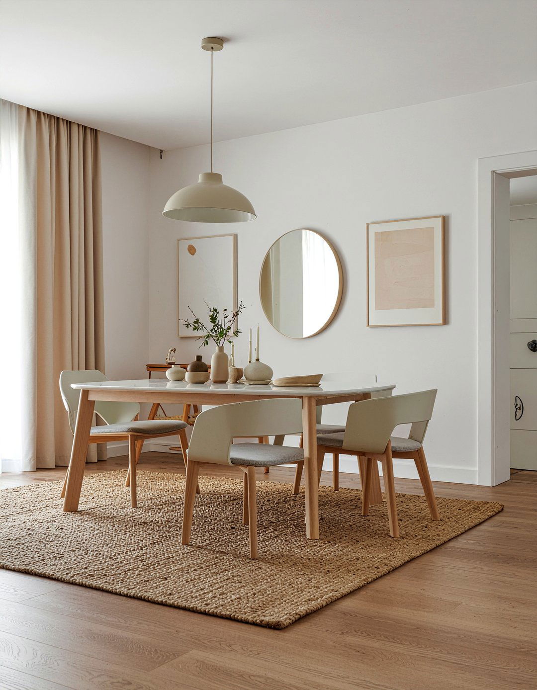 Monochromatic dining room - 30 calm dining room ideas