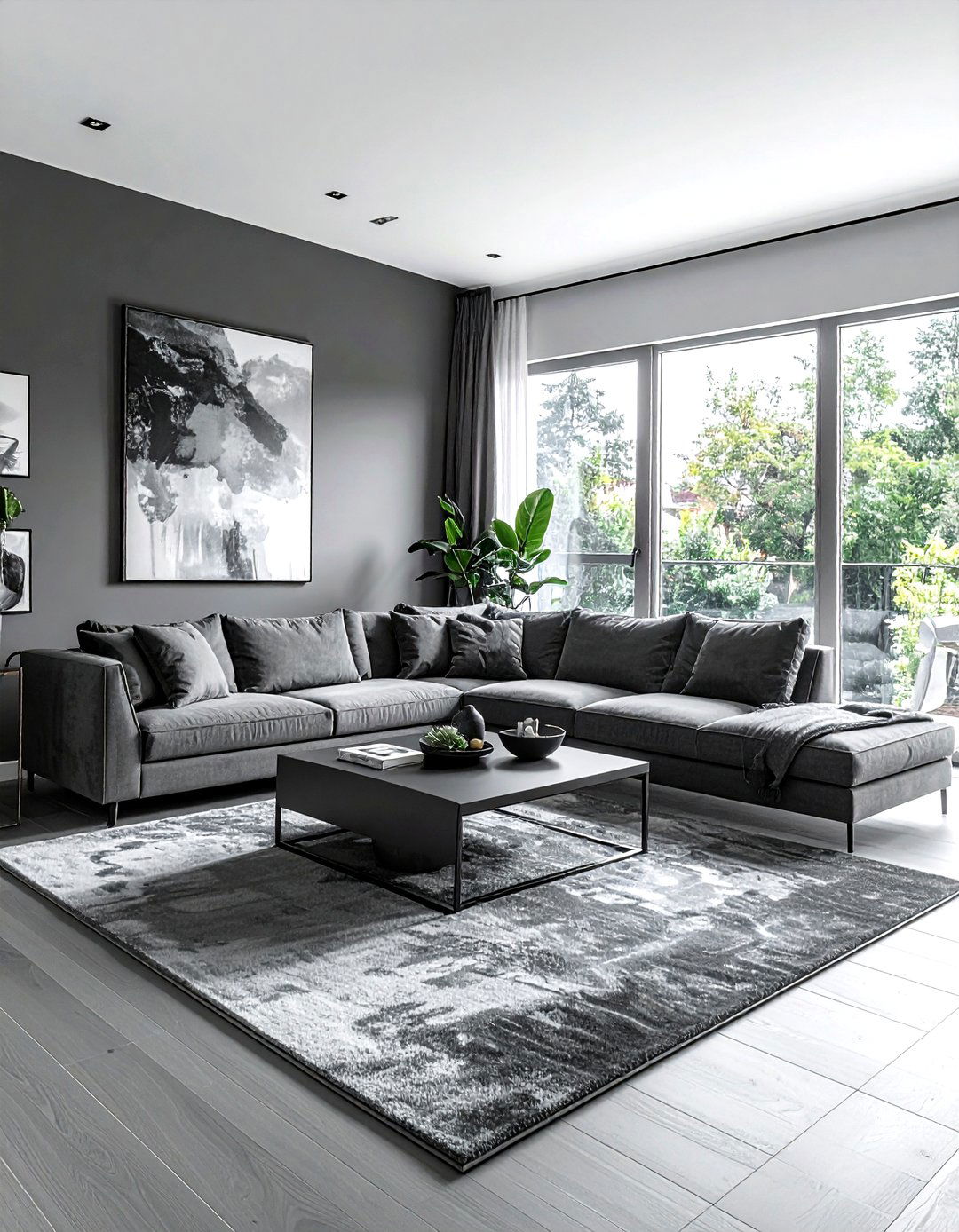 Monochromatic gray living room - 30 gray living room decor ideas