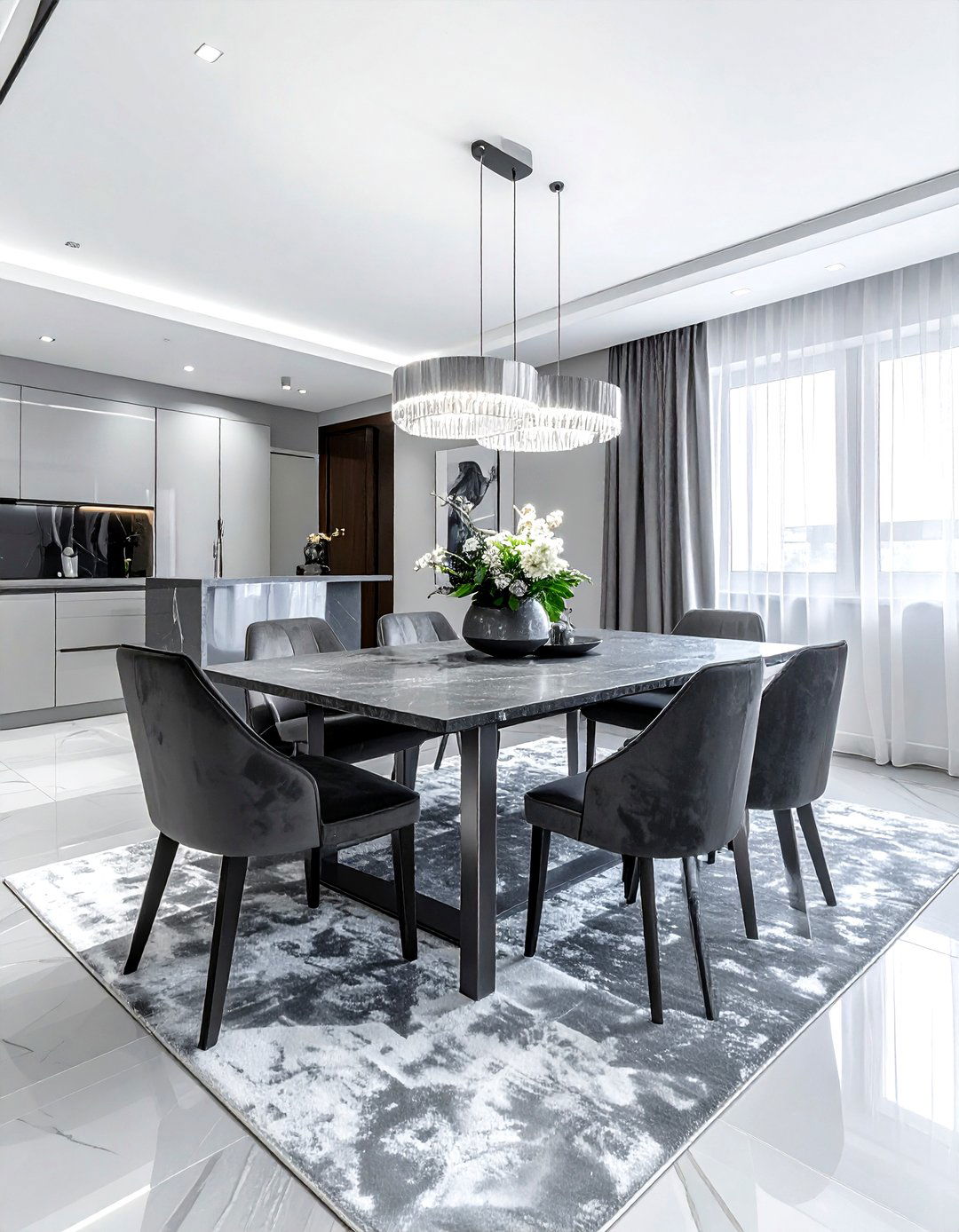 Monochromatic grey dining room - 30 luxurious dining room ideas