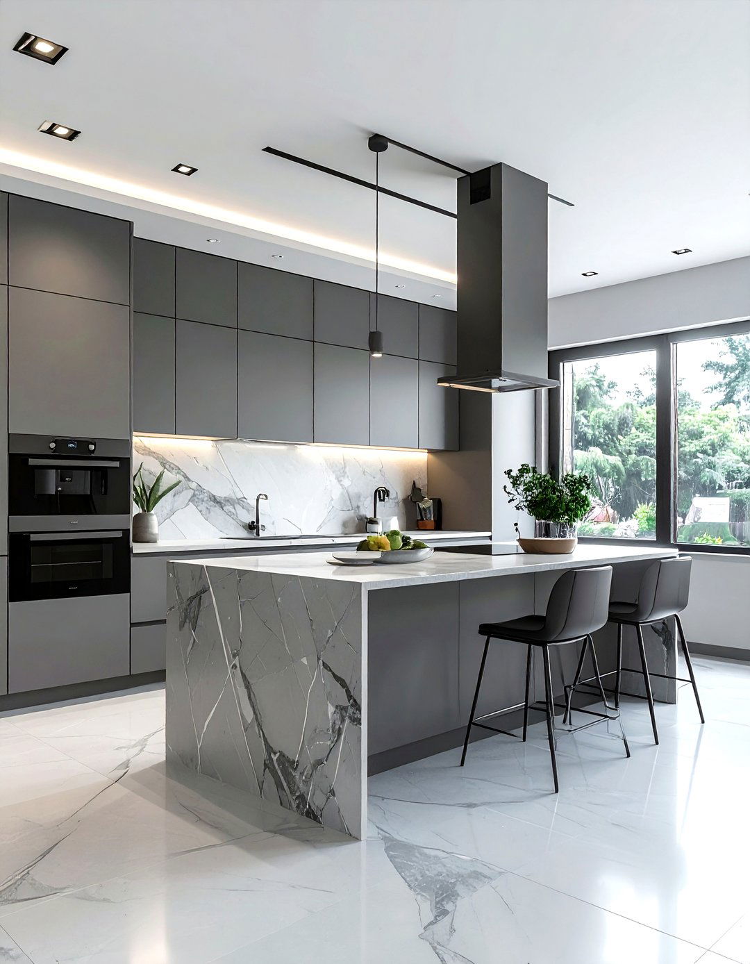 Monochromatic grey kitchen - 30 minimalist kitchen ideas