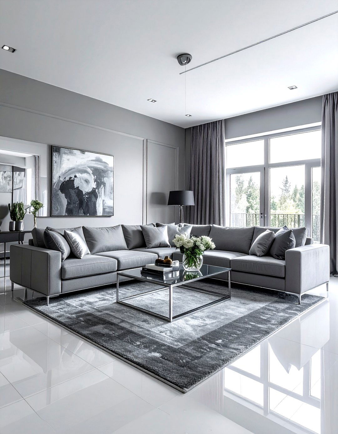 Monochromatic grey living room - 30 grey living room ideas