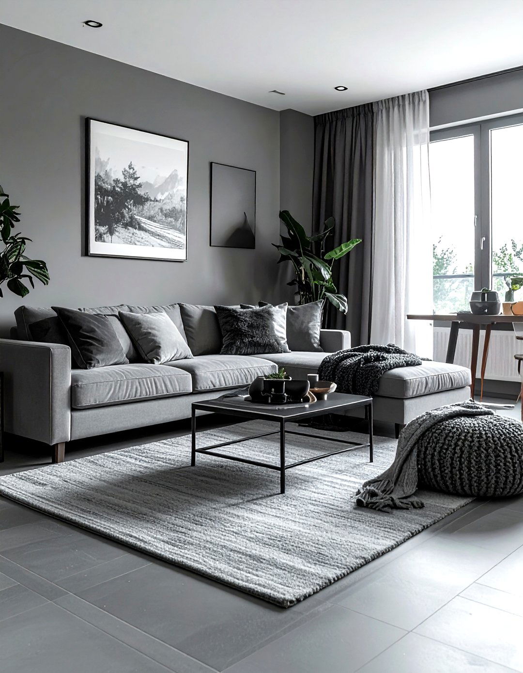 Monochromatic grey living room - 30 grey living room decor ideas