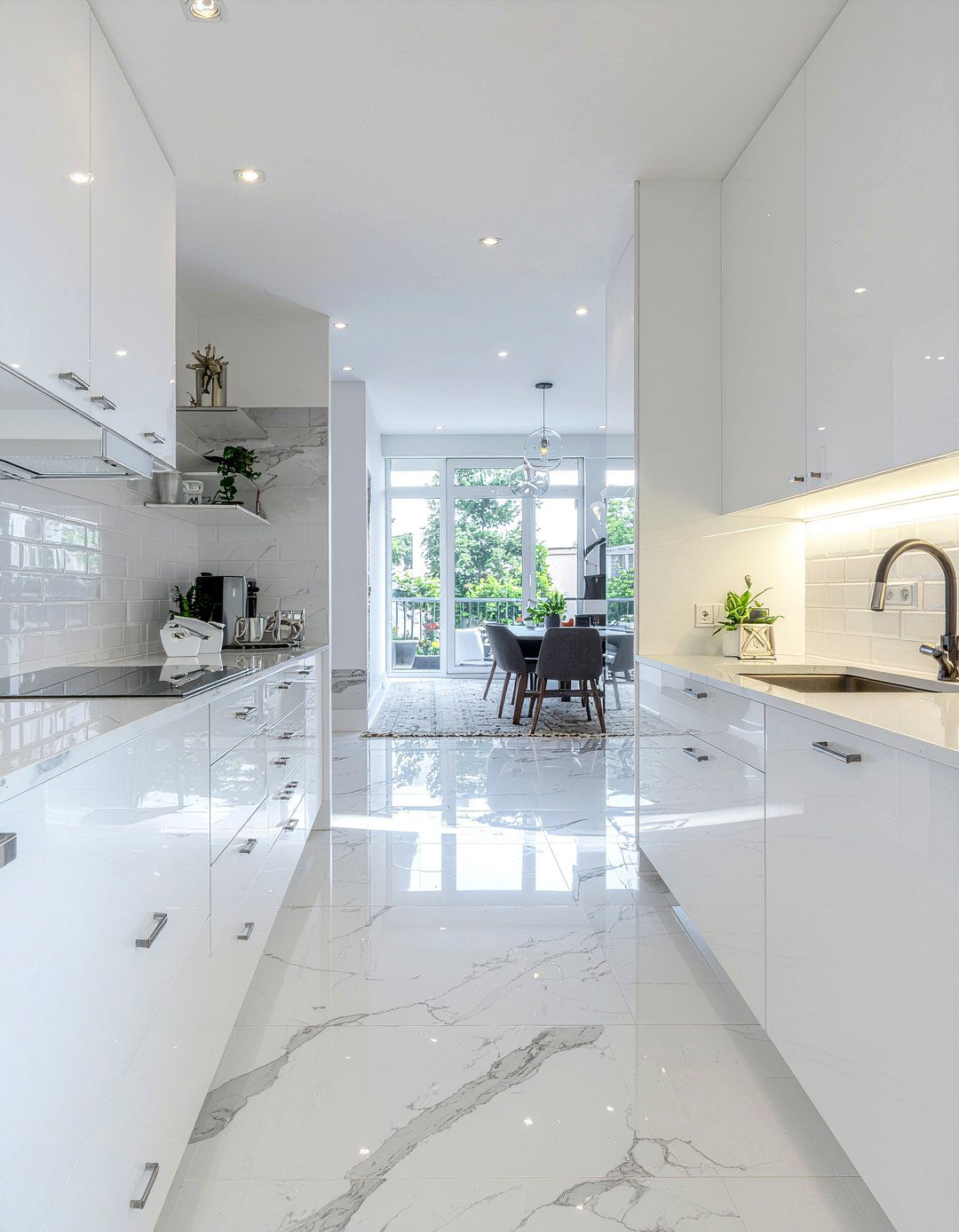 Monochromatic kitchen with all white finishes - 30 architect designed kitchen ideas