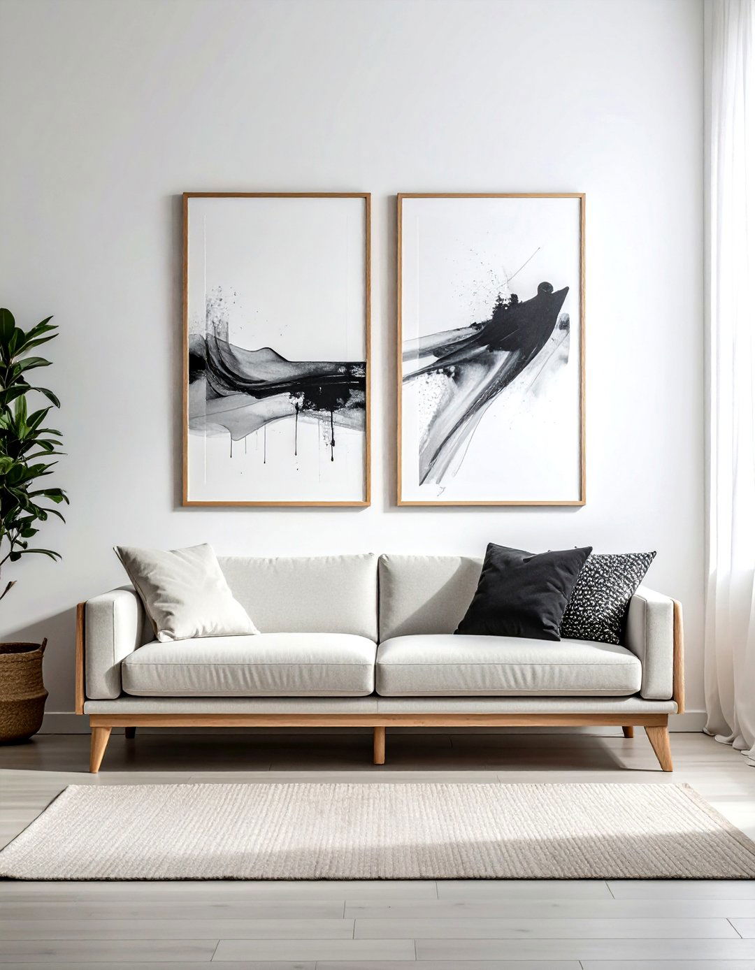Monochromatic wall art - 30 Scandinavian minimalist decor ideas
