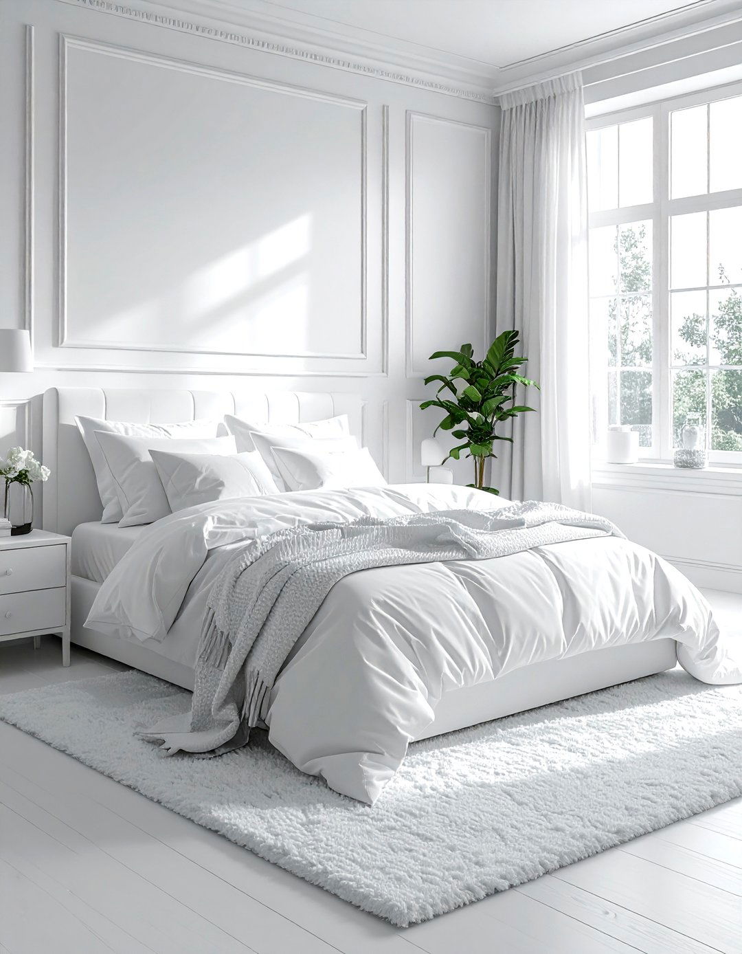 Monochromatic white bedroom - 30 bright bedroom ideas