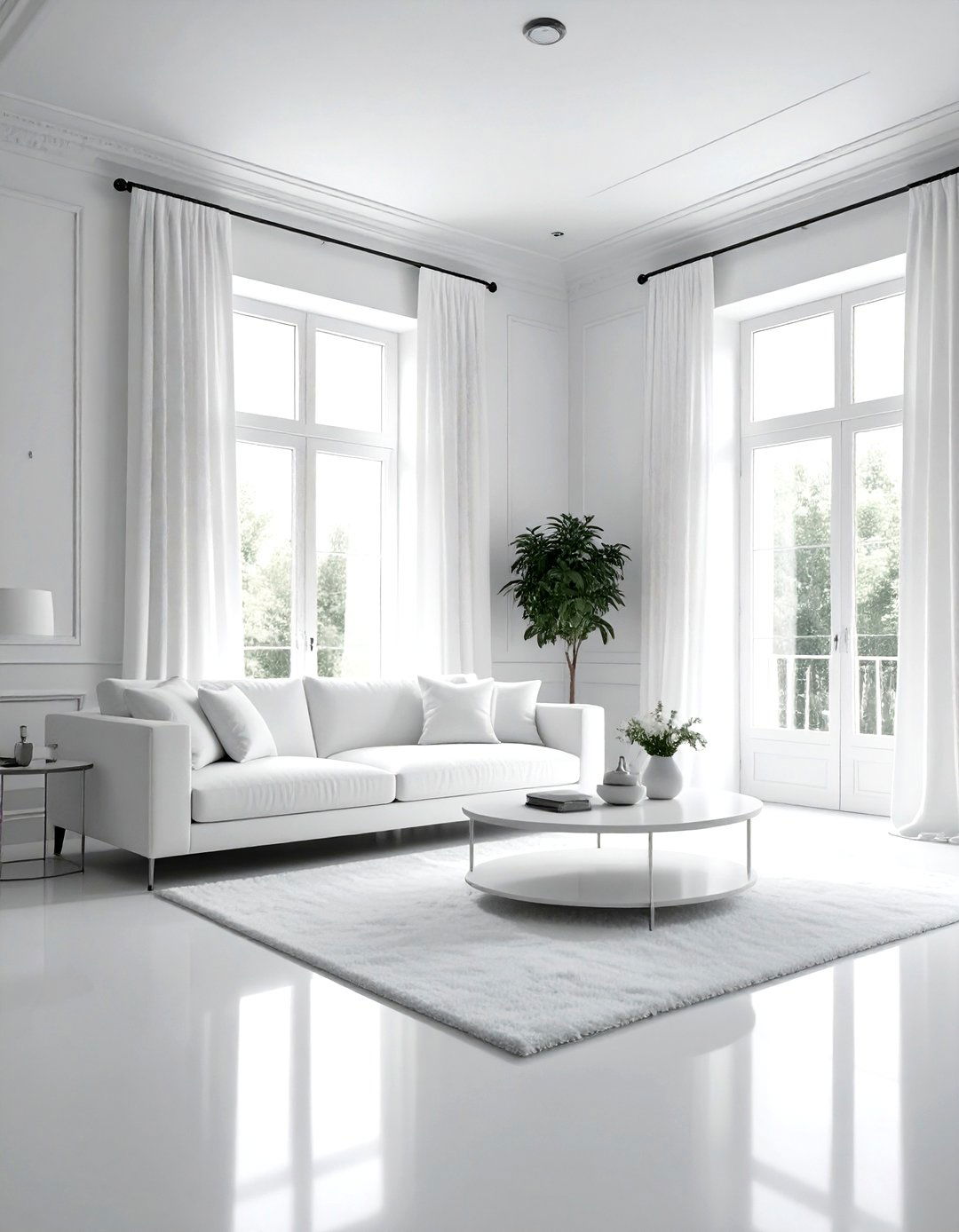 Monochromatic white living room - 30 white and white living room ideas